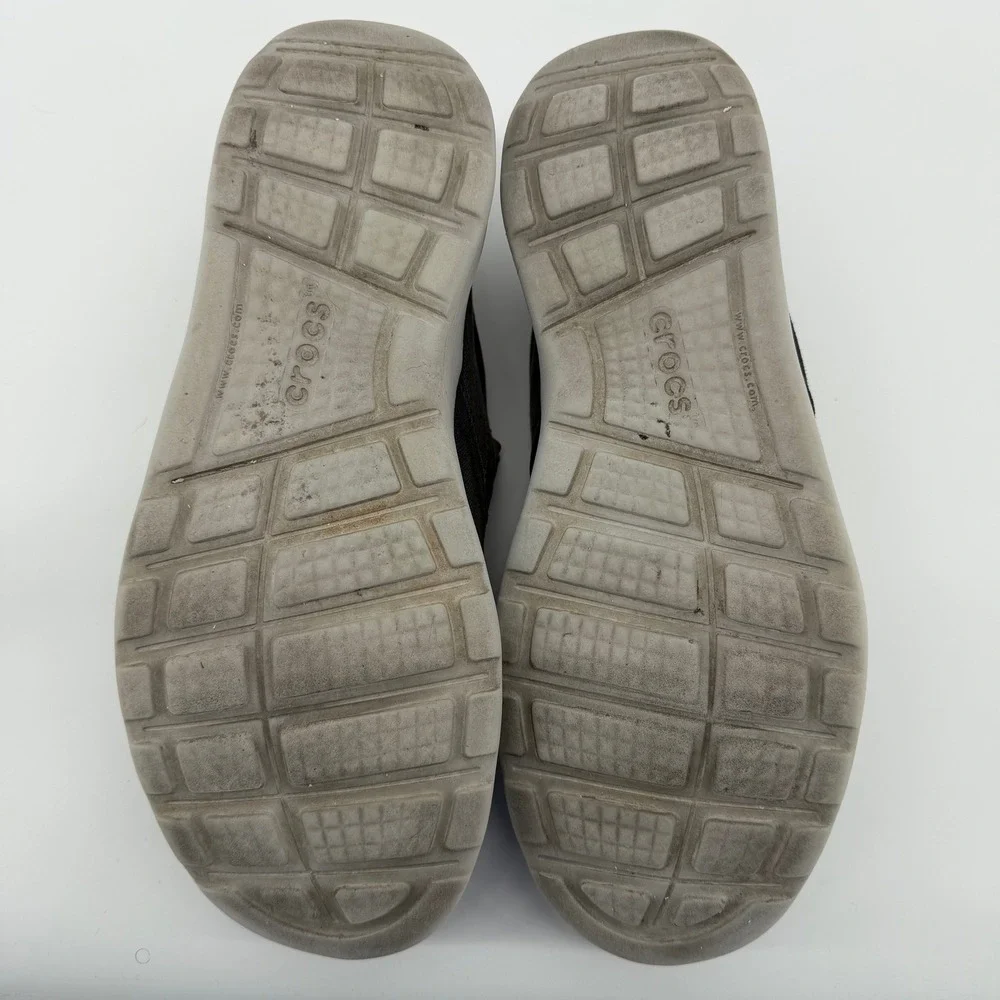 Crocs Santa Cruz 2 Luxe Loafers Mens 13 Charcoal Black Canvas Slip On 203051